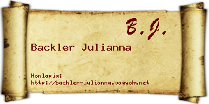 Backler Julianna névjegykártya